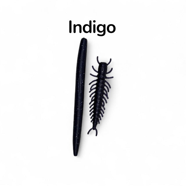 Indigo 5" Stick Worms, 6 pack