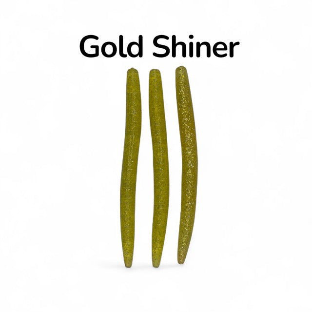 Gold Shiner- 5" Stick Worms- 6 pack